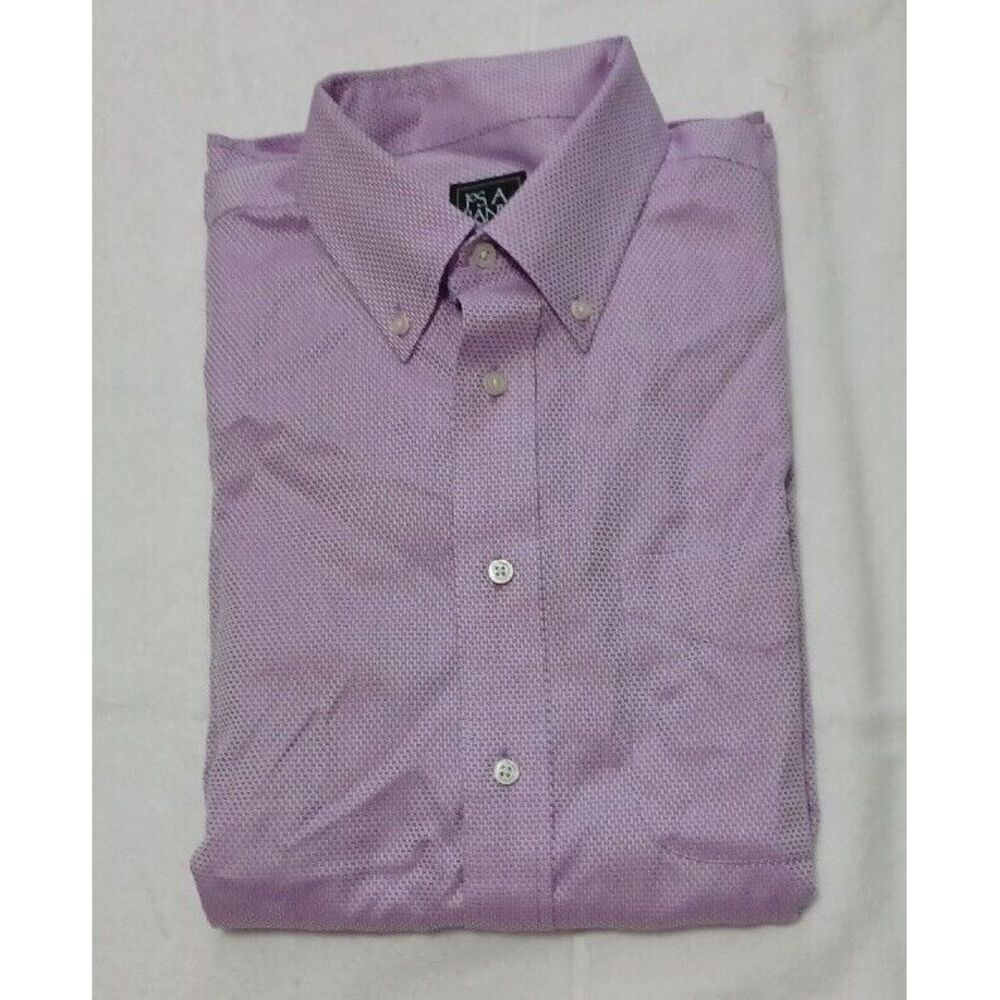 Jos. A. Bank Traveler Shirt Mens L Traditional Fit Lavender Cotton Button Down